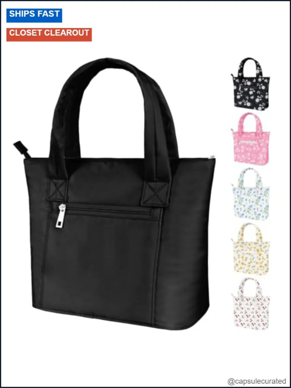 Insulated Quilted Tote Lunch Bag for Women Work Picnic
